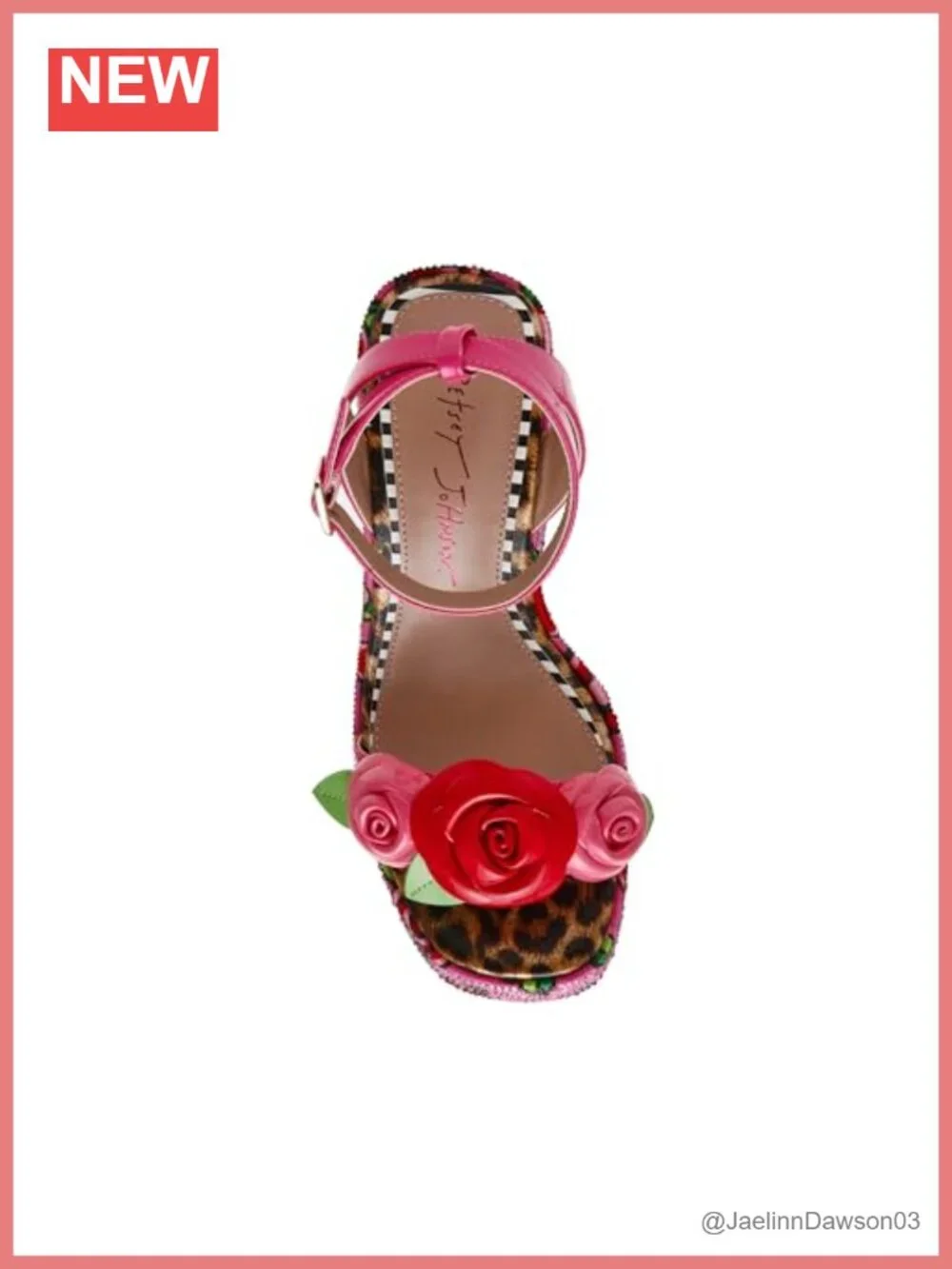 Wedge Sandals with Ankle Strap | PU Floral Heels